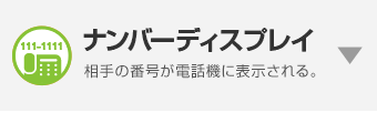ナンバーディスプレイ 相手の番号が電話機に表示される。