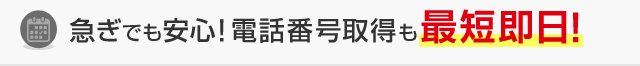 急ぎでも安心！電話番号取得も最短即日