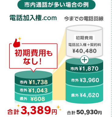 市内通話が多い場合の例