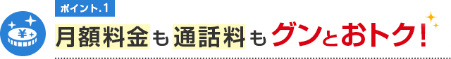 ポイント1 月額料金も通話料もグンとおトク！