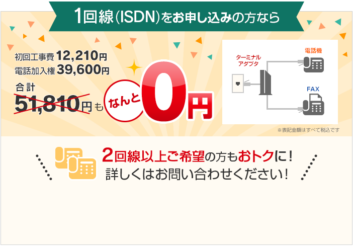 固定電話の初期費用0円キャンペーン