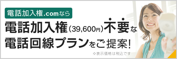 電話加入権.comなら 電話加入権（39,600円）不要な電話回線プランをご提案！