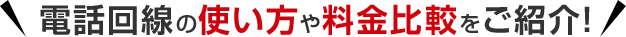 電話回線の使い方や料金比較をご紹介！