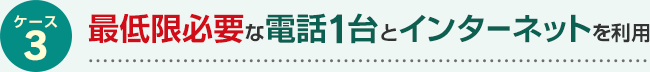 ケース3 最低限必要な電話1台とインターネットを利用