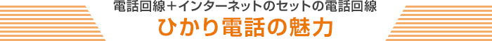 電話回線＋インターネットのセットの電話回線 ひかり電話の魅力