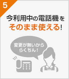 今利用中の電話機をそのまま使える！